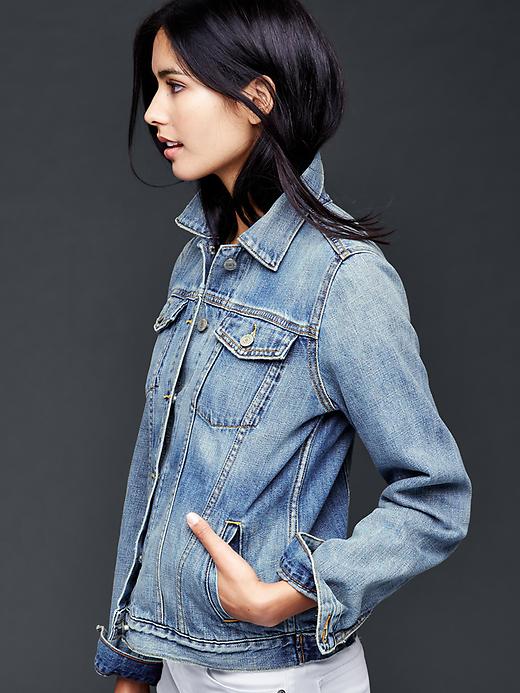 1 of 8 showing, with the color medium indigo of product 1969 icon denim jacket