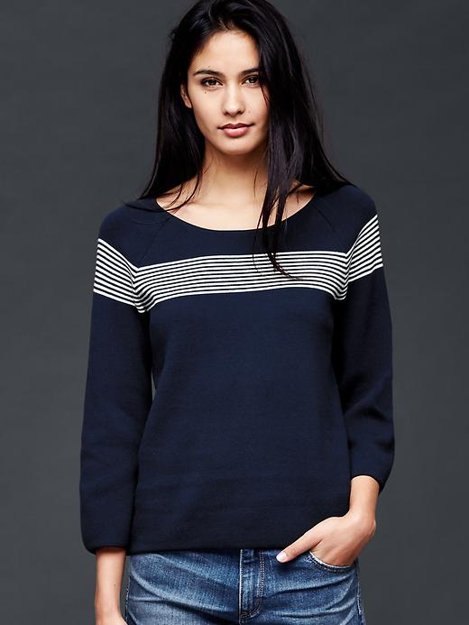 Image number 4 showing, Cotton nautical stripe sweater