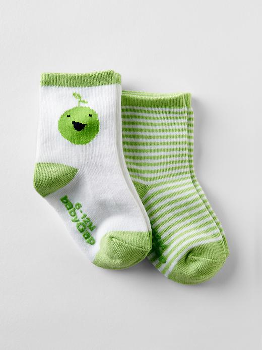 1 of 8 showing, with the color happy green of product PersonaliTees graphic socks (2-pack)