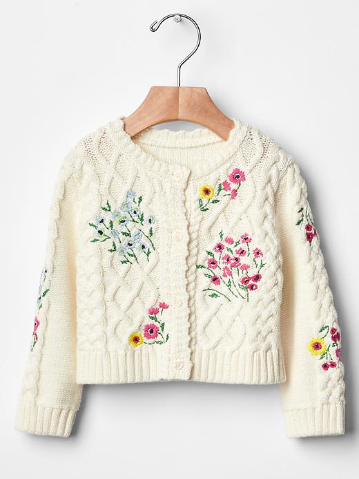 Floral cable knit cardigan | Gap