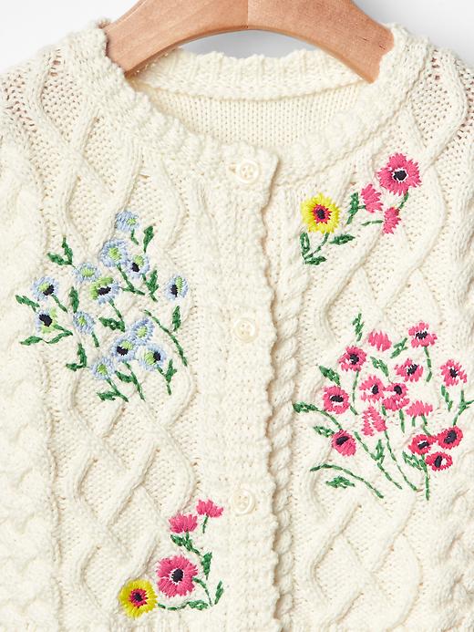 Floral cable knit cardigan | Gap
