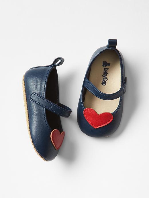 1 of 8 showing, with the color dark night of product Heart mary jane flats
