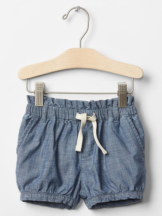 1 of 8 showing, with the color denim of product 1969 chambray bubble shorts
