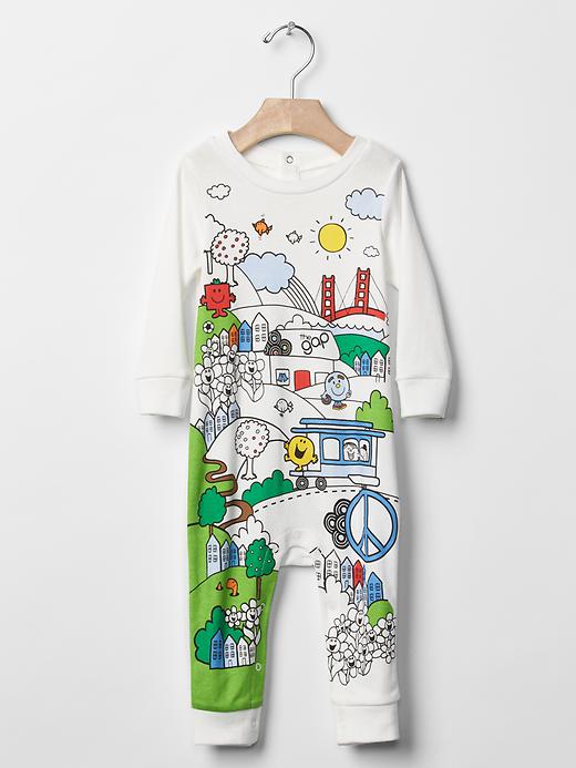 1 of 8 showing, with the color white out of product Mr. Men™ Little Miss™ + babyGap sunny city one-piece