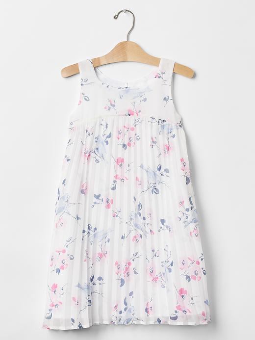 1 of 8 showing, with the color new off white of product Floral pleated tank dress