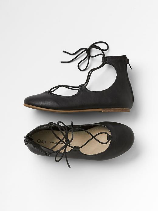 View large product image 1 of 1. Lace-up ballet flats