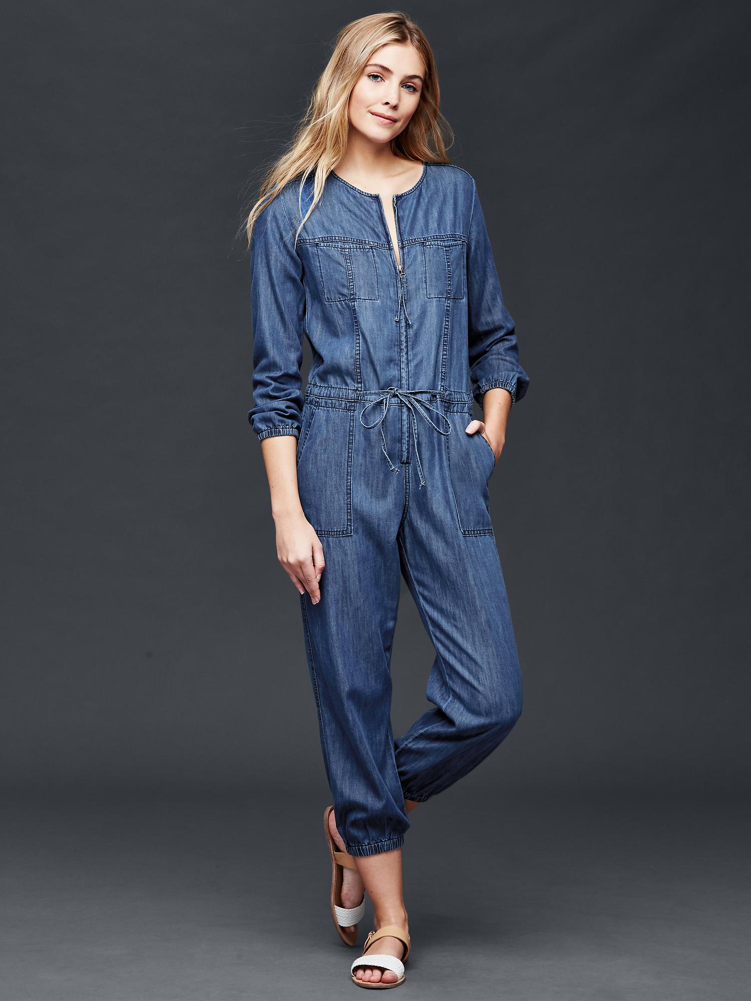 Gap 1969 TENCEL™ denim zip jumpsuit