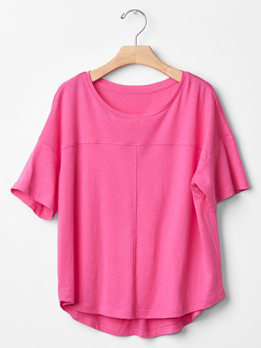1 of 8 showing, with the color devi pink of product Hi-lo dolman tee