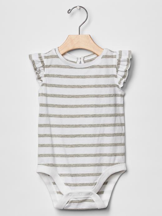 View large product image 1 of 3. Print flutter bodysuit