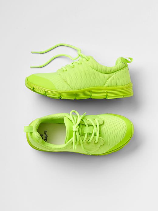 1 of 8 showing, with the color safety yellow of product GapFit kids mesh sneakers