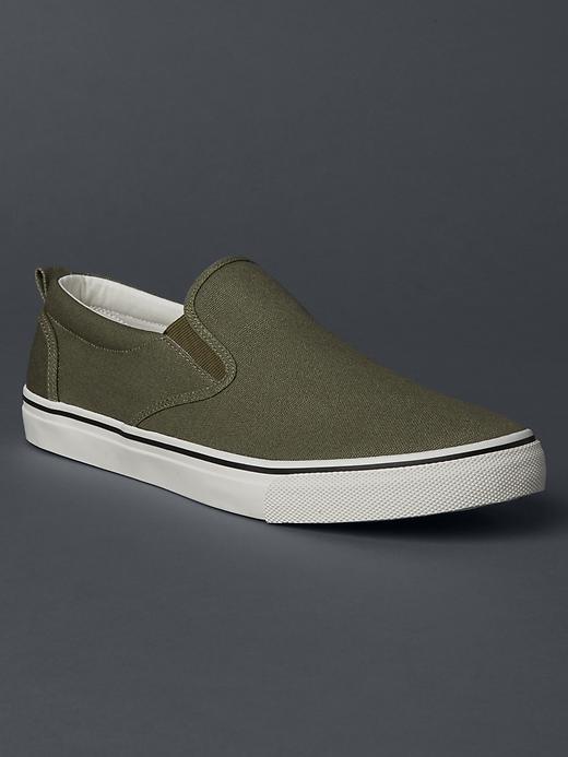1 of 8 showing, with the color olive of product Slip-on sneakers