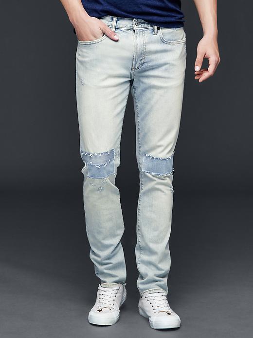 1 of 8 showing, with the color light patchwork of product Patchwork skinny fit jeans (stretch)