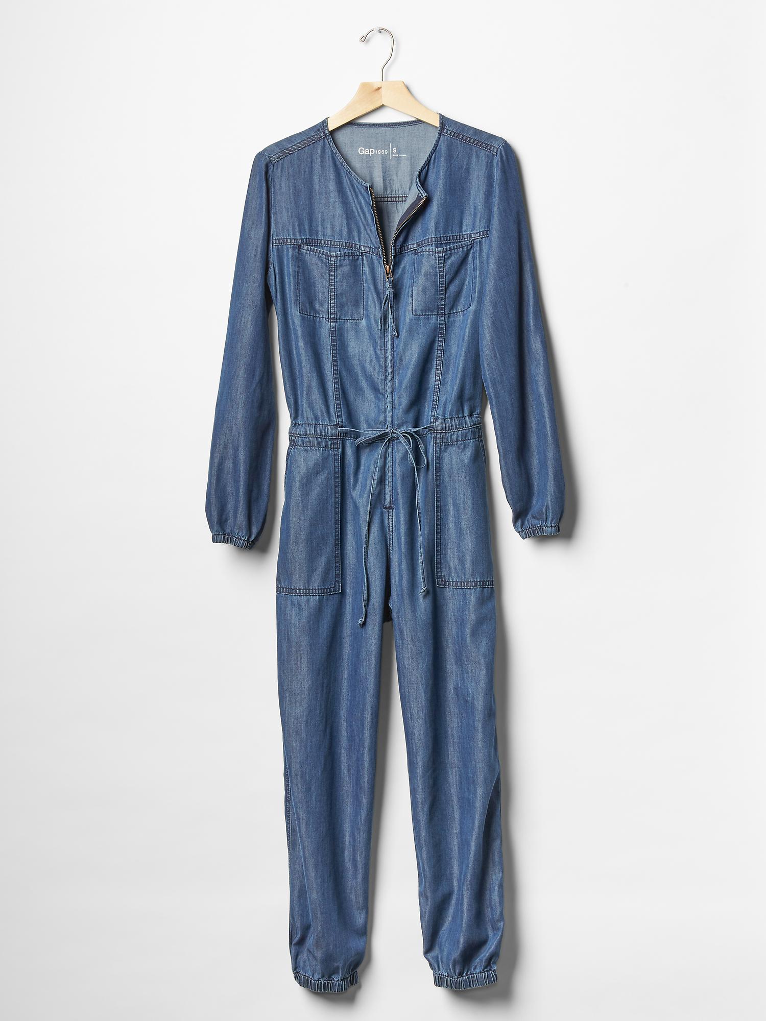 Gap 1969 TENCEL™ denim zip jumpsuit — фото 3