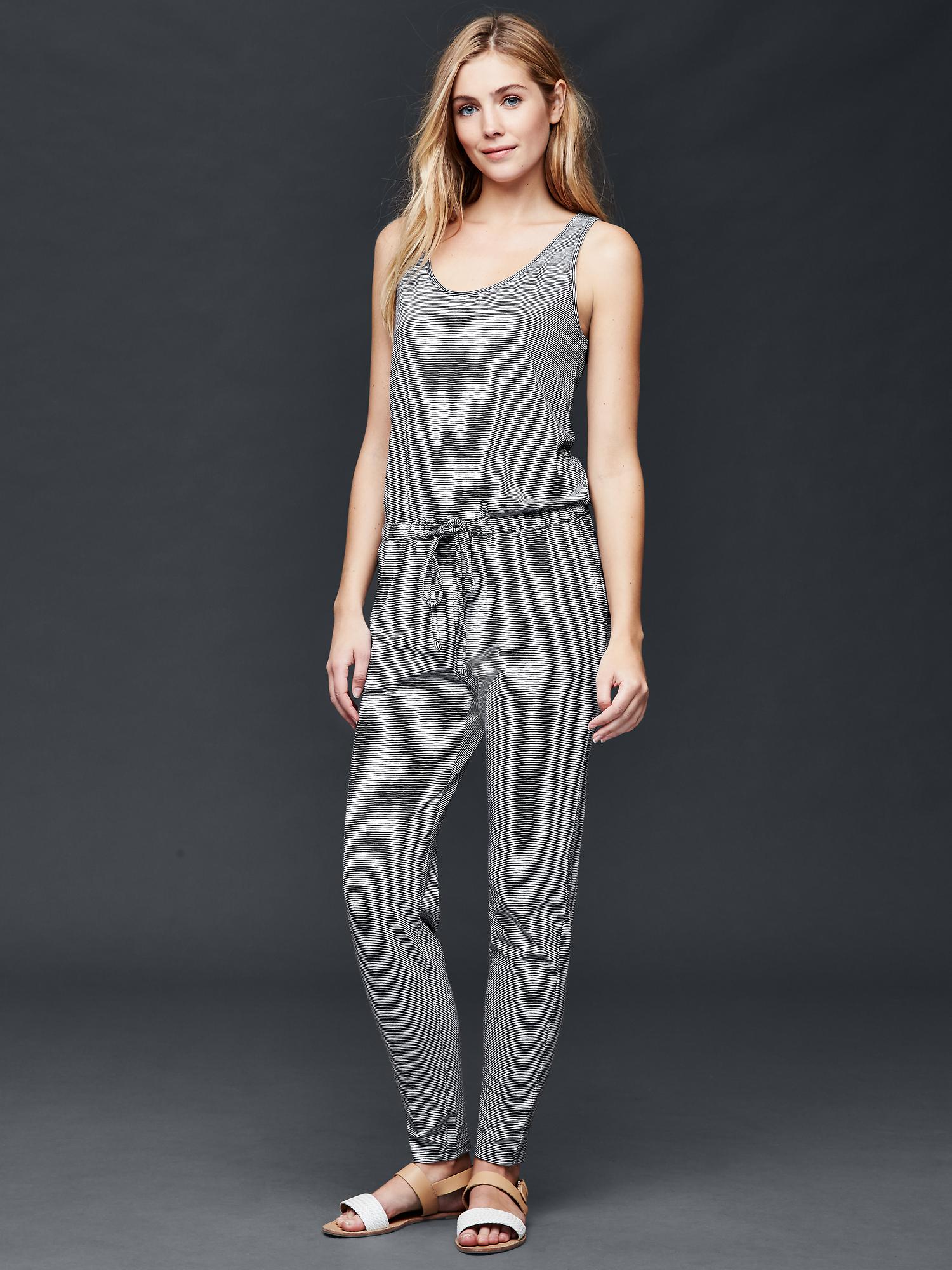 Gap Mini stripe tie jumpsuit