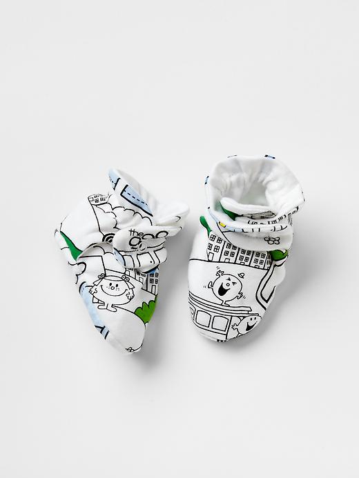 1 of 8 showing, with the color white of product Mr. Men™ Little Miss ™ + babyGap printed booties
