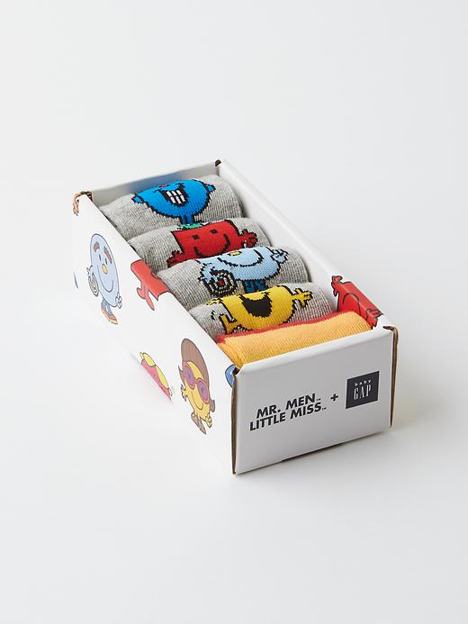 2 of 8 showing, with the color gray heather of product Mr. Men™ + babyGap sunny faces socks (5-pack)