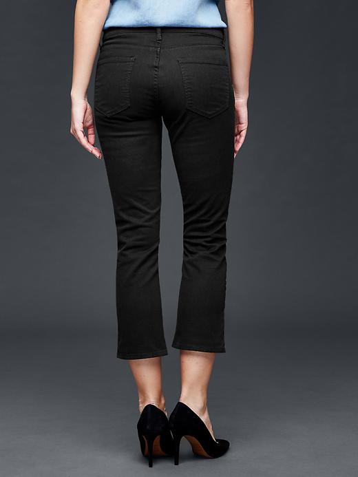 2 of 8 showing, with the color solid black of product AUTHENTIC 1969 crop kick jeans