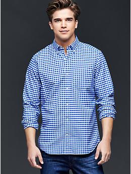 Oxford gingham standard fit shirt | Gap