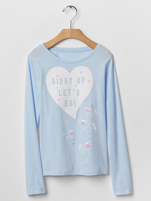 1 of 8 showing, with the color bicoastal blue of product Embellished graphic tee