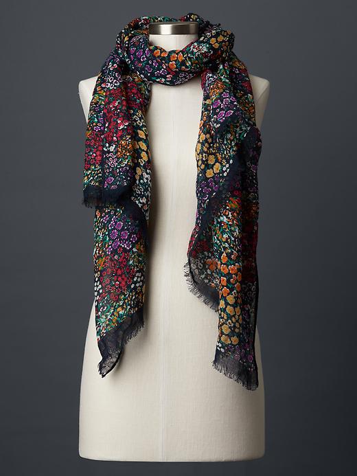 1 of 8 showing, with the color multi floral of product Garden floral scarf