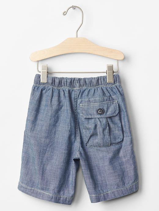 2 of 8 showing, with the color medium wash of product 1969 pull-on chambray shorts