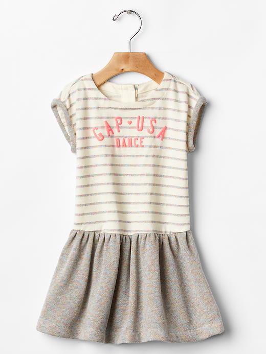 1 of 8 showing, with the color rainbow stripe of product Shimmer dance sweatshirt dress