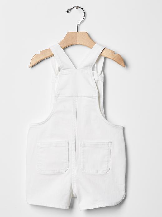 2 of 8 showing, with the color white of product 1969 knot denim short overalls