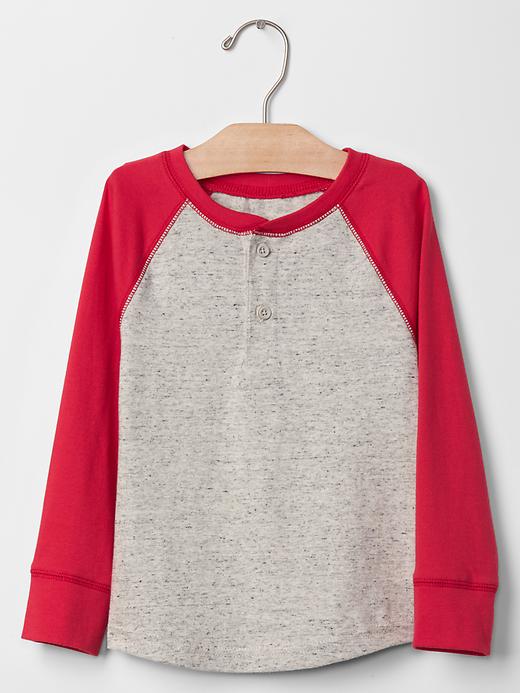 1 of 8 showing, with the color red of product Nep baseball henley