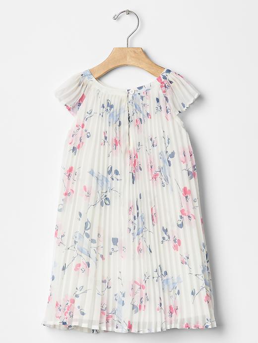 2 of 8 showing, with the color bird print of product Floral pleated flutter dress