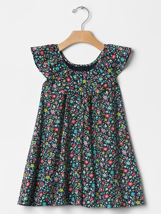 2 of 8 showing, with the color navy floral of product Floral flutter shift dress