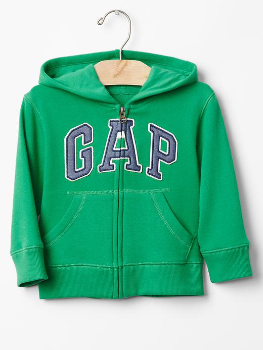 1 of 8 showing, with the color parrot green of product Logo zip hoodie
