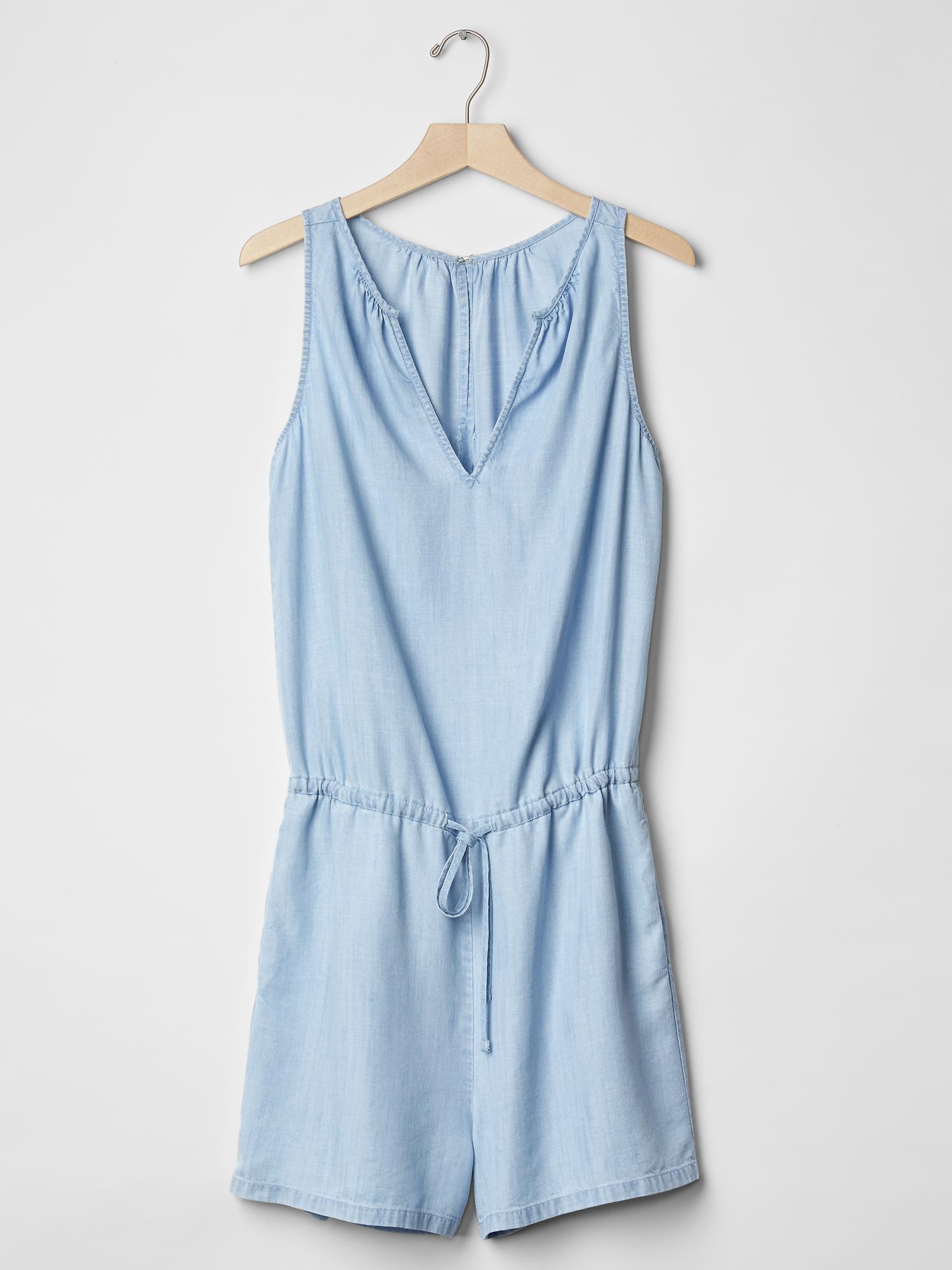 Gap TENCEL™ chambray tie romper — фото 5
