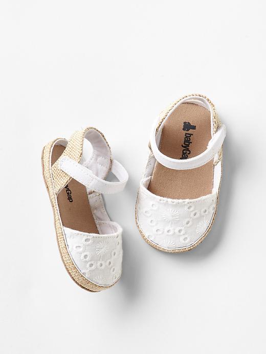 Eyelet espadrille sandals