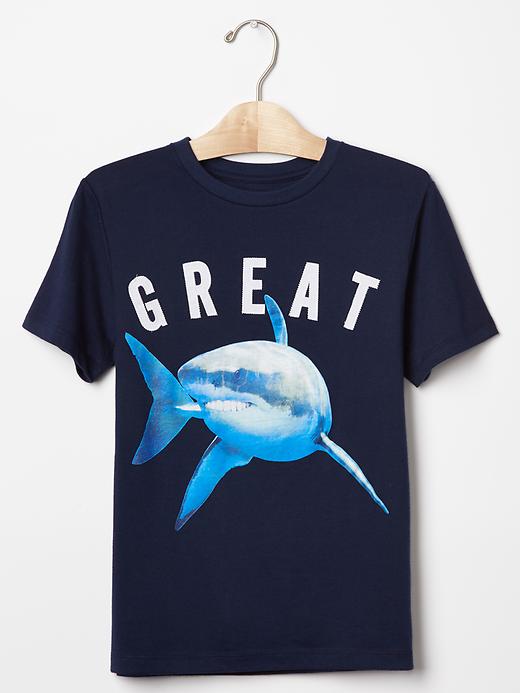 1 of 8 showing, with the color elysian blue of product Swim graphic tee