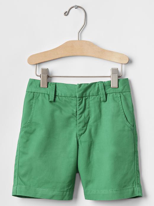 1 of 8 showing, with the color greenport of product Solid flat front shorts