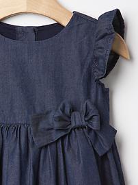 View large product image 3 of 3. 1969 Flutter Bow Chambray Dress