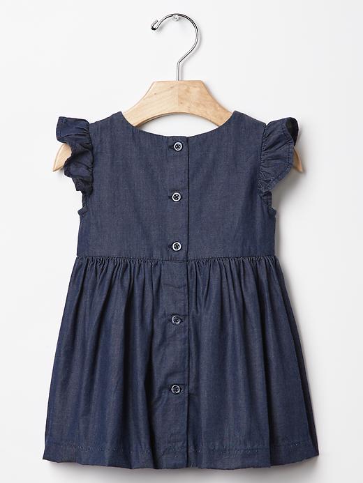 Image number 2 showing, 1969 Flutter Bow Chambray Dress