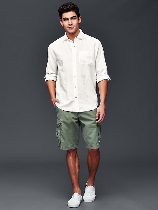 Image number 3 showing, Linen-cotton standard fit shirt