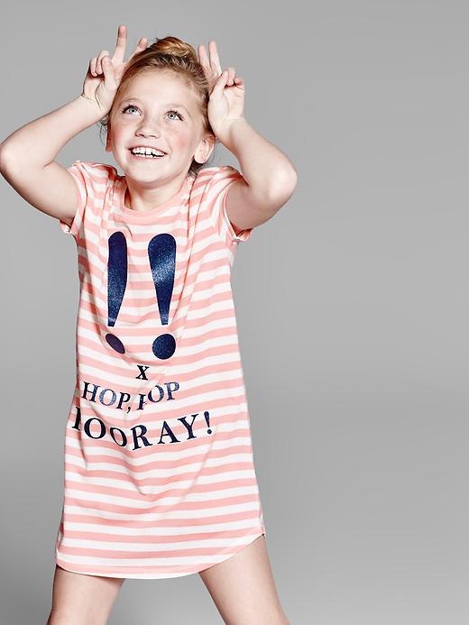 2 of 8 showing, with the color pink stripe of product Jersey nightgown
