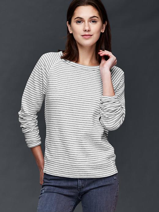 1 of 8 showing, with the color grey stripe of product Stripe crew sweatshirt