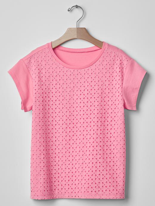1 of 8 showing, with the color coral frost of product Diamond eyelet tee