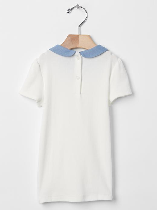 2 of 8 showing, with the color new off white of product Contrast round collar top