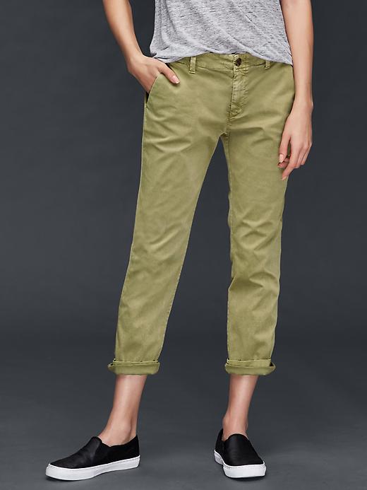 1 of 8 showing, with the color temporal olive of product Girlfriend chino
