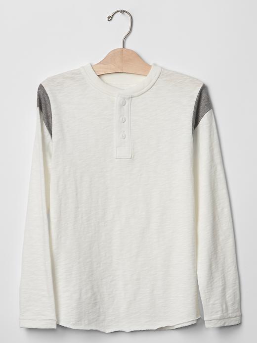 1 of 8 showing, with the color new off white of product Contrast shoulder henley