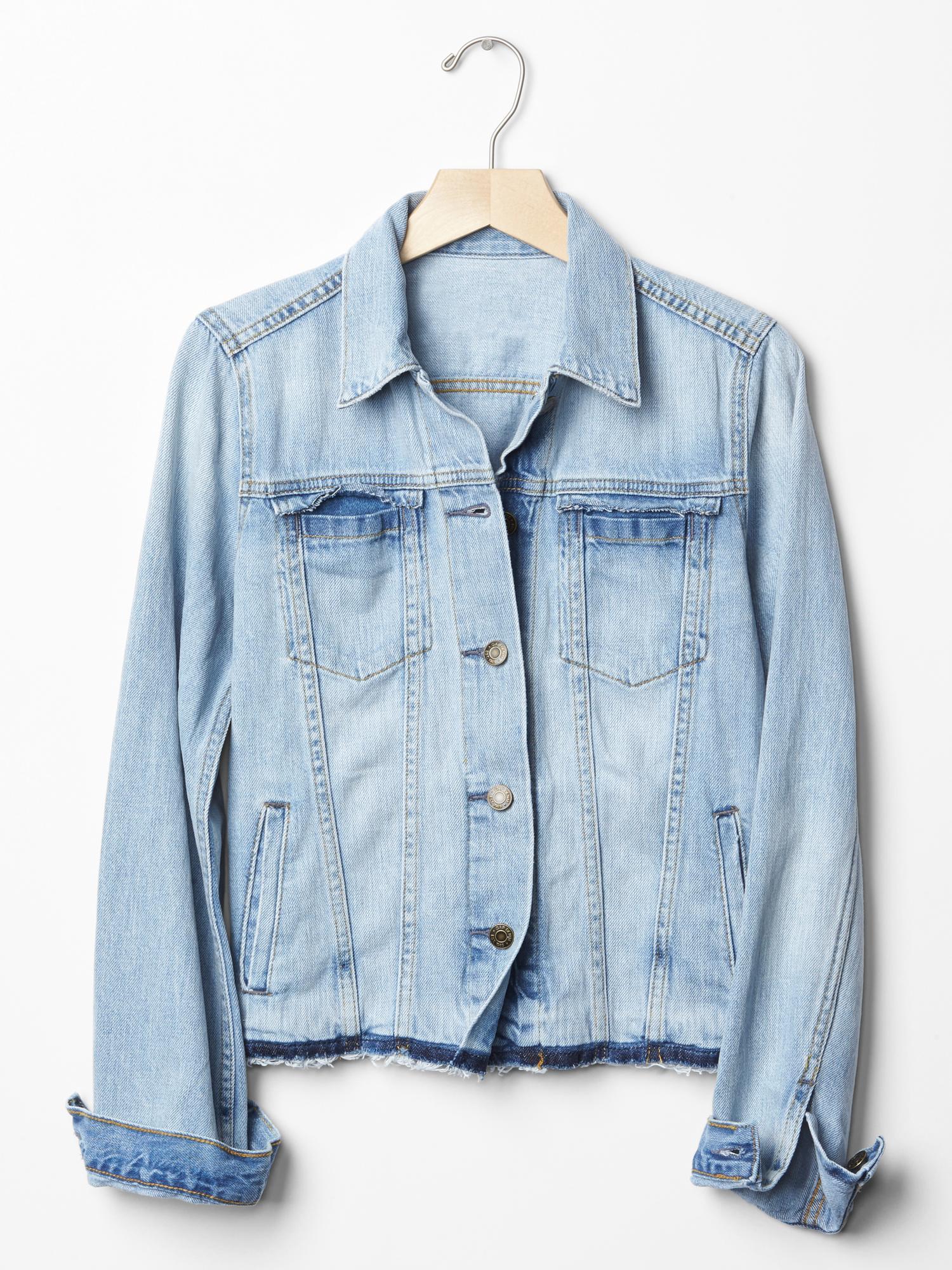 1969 icon denim raw hem jacket Gap