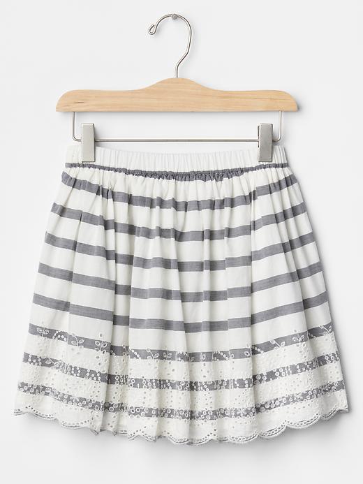 2 of 8 showing, with the color new off white of product Stripe eyelet flippy skirt