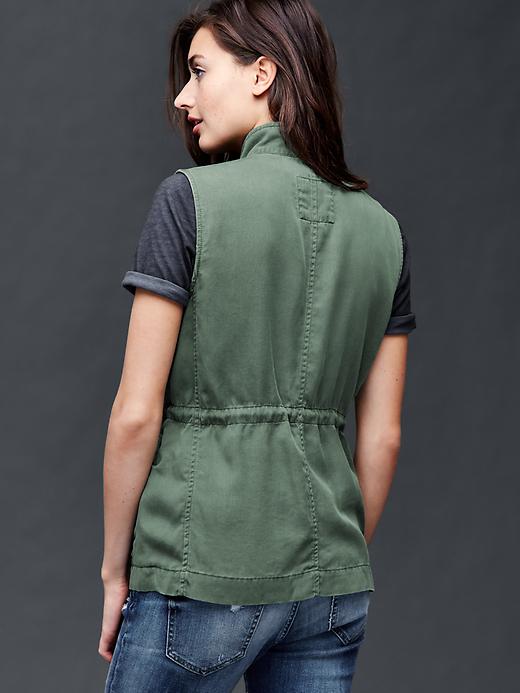 2 of 8 showing, with the color cool olive of product TENCEL™ utility vest