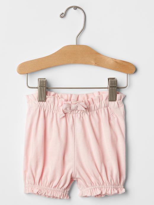 1 of 8 showing, with the color pink cameo of product Bow bubble shorts