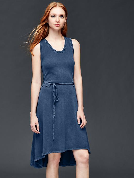 1 of 8 showing, with the color crayon true indigo of product French terry sleeveless dress