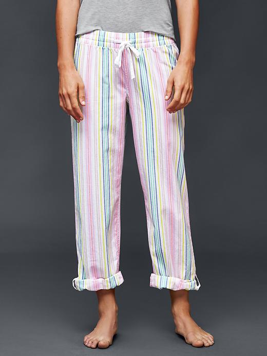 1 of 8 showing, with the color candy multi stripe of product Poplin print pants